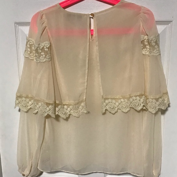 Champagne & Strawberry: Women's Boho Layer Blouse - Picture 7 of 10